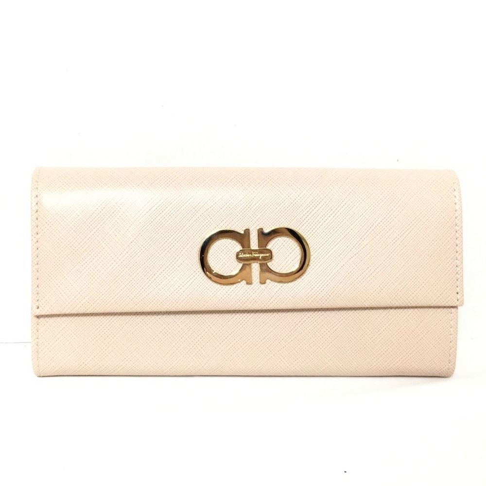 Salvatore Ferragamo Gancini Long Wallet Ivory
